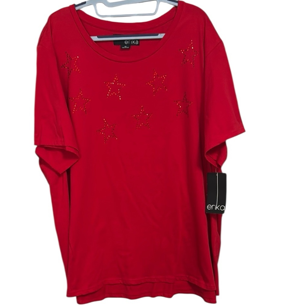 Erika Embellished Bling Shelley Star Relaxed 100% Cotton Quality 🧨 NWT Sz 2x